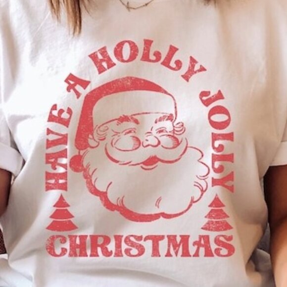 Retro Santa Tee, Santa Tee, Vintage Graphic Tee, Merry Christmas Shirt - Picture 3 of 3
